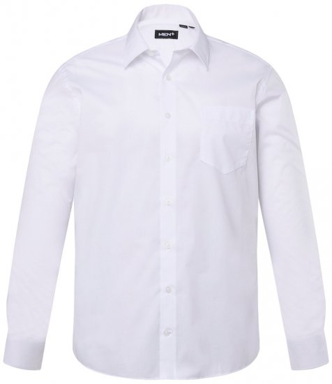 Men+ 753 Langermet Business-skjorte med klassisk krage Hvit - Skjorter - Store skjorter - 2XL-8XL