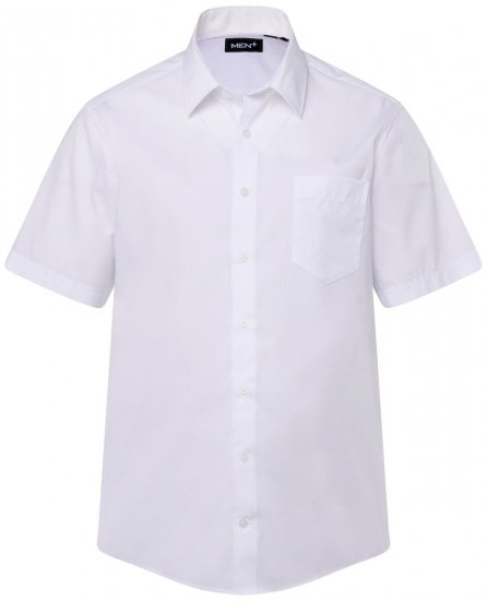 Men+ 756 Kortermet Business-skjorte med klassisk krage Hvit - Skjorter - Store skjorter - 2XL-8XL