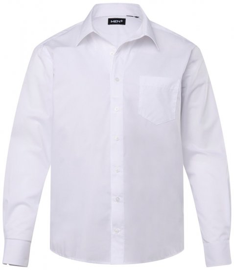 Men+ 757 Langermet Business-skjorte med åpen krage Hvit - Skjorter - Store skjorter - 2XL-8XL
