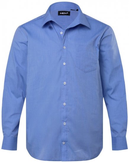 Men+ 757 Langermet Business-skjorte med åpen krage Lyseblå - Skjorter - Store skjorter - 2XL-8XL