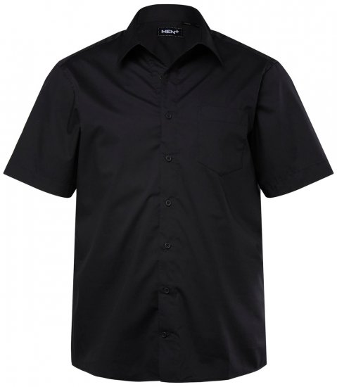 Men+ 758 Kortermet Business-skjorte med åpen krage Svart - Skjorter - Store skjorter - 2XL-8XL