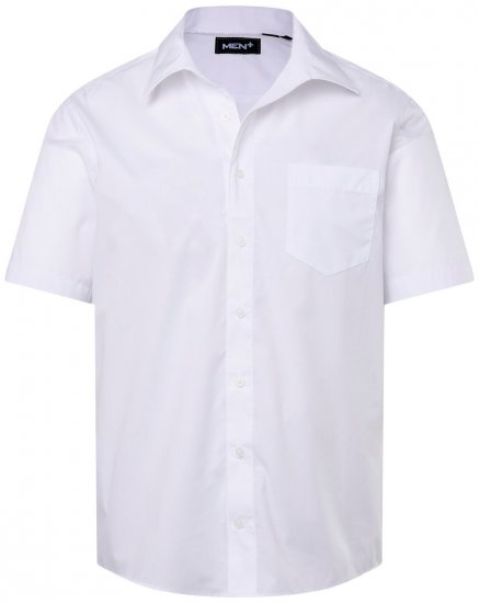 Men+ 758 Kortermet Business-skjorte med åpen krage Hvit - Skjorter - Store skjorter - 2XL-8XL