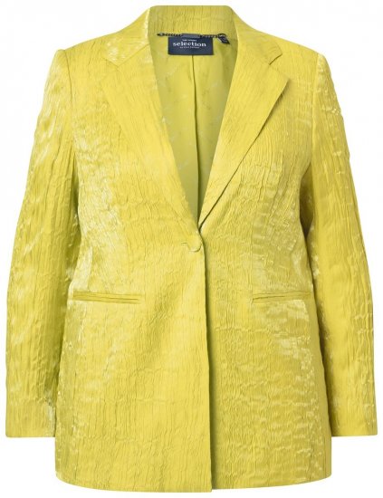 Ulla Popken 830767 Blazer i crinkle Lysegrønn - Blazere - Blazere i store størrelser for dame