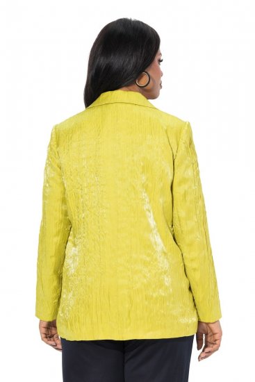Ulla Popken 830767 Blazer i crinkle Lysegrønn - Blazere - Blazere i store størrelser for dame