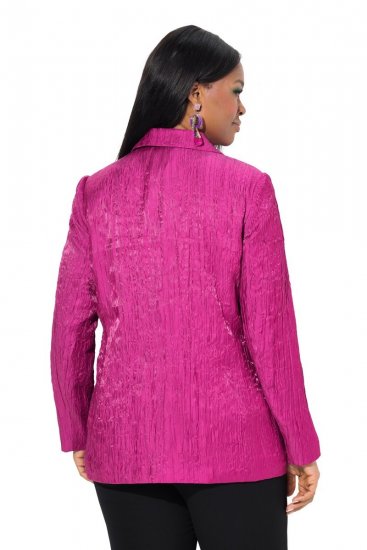 Ulla Popken 830767 Blazer i krøllet struktur Magenta - Blazere - Blazere i store størrelser for dame