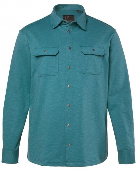 JP1880 Jersey Shirt Long Sleeve Modern Fit Blue - Skjorter - Store skjorter - 2XL-8XL