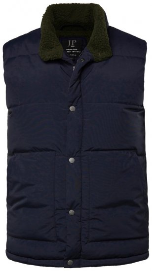 JP1880 831193 Vest med teddyfôr Mørkeblå - Jakker - Store jakker - 2XL-12XL
