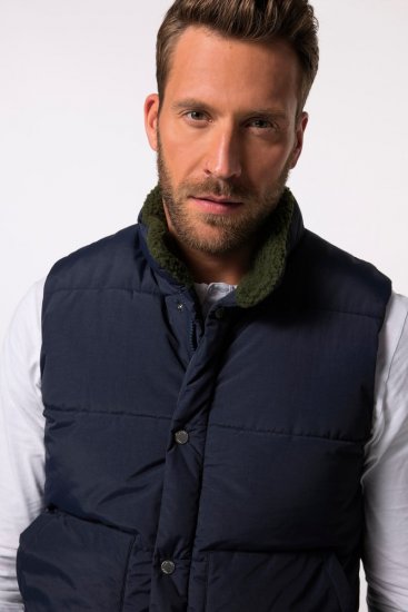 JP1880 831193 Vest med teddyfôr Mørkeblå - Jakker - Store jakker - 2XL-12XL
