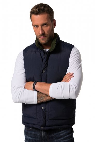 JP1880 831193 Vest med teddyfôr Mørkeblå - Jakker - Store jakker - 2XL-12XL