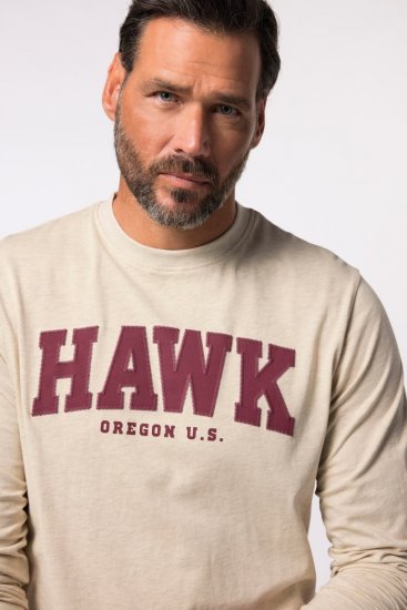 JP1880 T-Shirt Long Sleeve Hawk Off-White TALL - HERREKLÆR MT-6XLT - Klær for høye menn