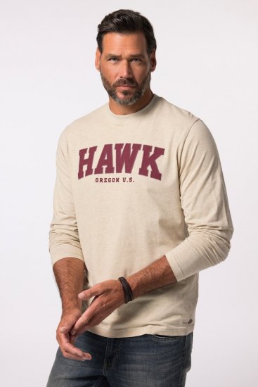 JP1880 T-Shirt Long Sleeve Hawk Off-White TALL - HERREKLÆR MT-6XLT - Klær for høye menn
