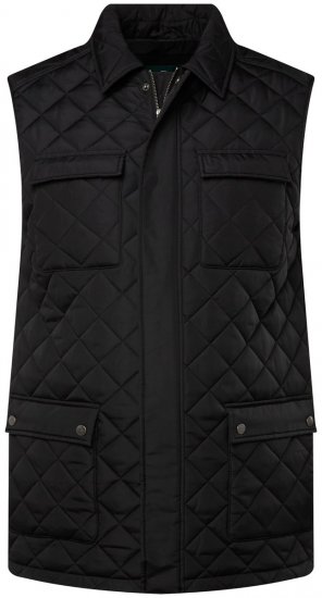 Boston Park 593 Quiltet vest med skjortekrage Svart - Jakker - Store jakker - 2XL-12XL