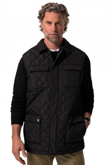 Boston Park 593 Quiltet vest med skjortekrage Svart - Jakker - Store jakker - 2XL-12XL