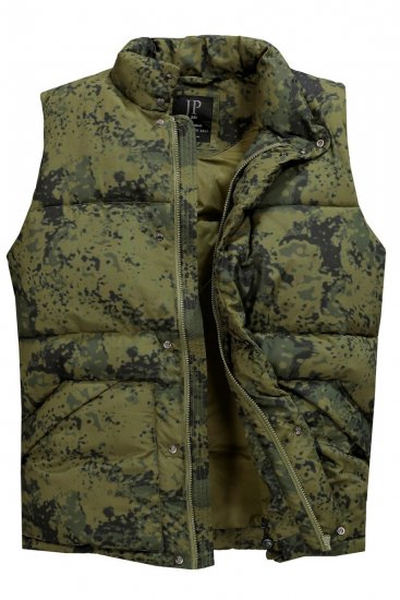 JP1880 831610 Quiltet vest i kamuflasje Grønn - Jakker - Store jakker - 2XL-12XL