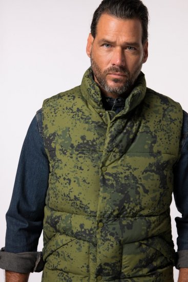 JP1880 831610 Quiltet vest i kamuflasje Grønn - Jakker - Store jakker - 2XL-12XL