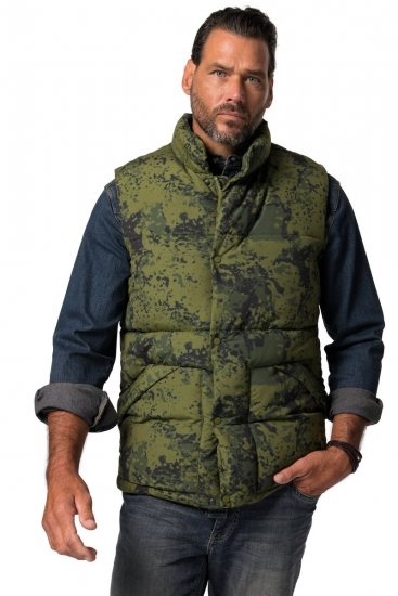 JP1880 831610 Quiltet vest i kamuflasje Grønn - Jakker - Store jakker - 2XL-12XL