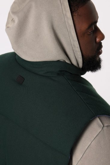 STHUGE 831896 Vattert flanellvest Mørkegrønn - Jakker - Store jakker - 2XL-12XL