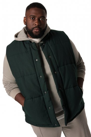 STHUGE 831896 Vattert flanellvest Mørkegrønn - Jakker - Store jakker - 2XL-12XL