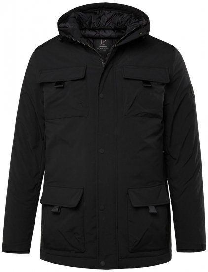 JP1880 832202 Feltjakke med hette Svart TALL - TALL jakker - TALL jakker med ekstra lengde