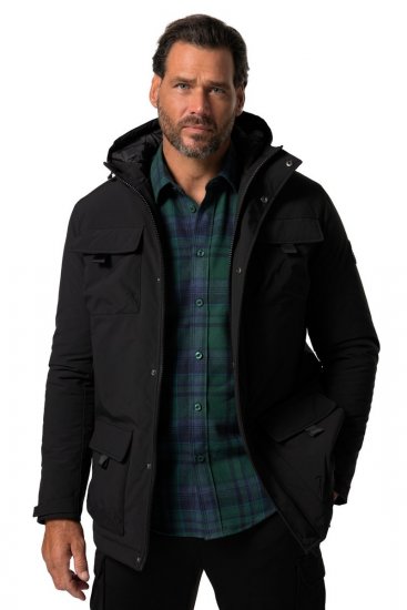 JP1880 832202 Feltjakke med hette Svart TALL - TALL jakker - TALL jakker med ekstra lengde