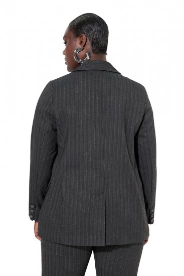 Ulla Popken 832935 Blazer i sildebensmønster med metallglans Grå - Blazere - Blazere i store størrelser for dame