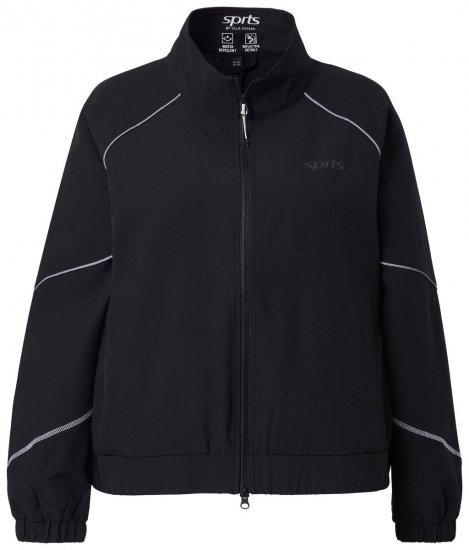 Ulla Popken 833237 Sportsjakke med refleksdetaljer Svart - Jakker - Damejakker i store størrelser