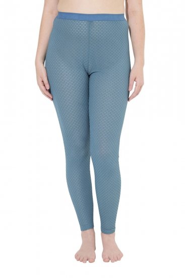 Ulla Popken 833718 Strømpeleggings med blonder Petrol - Strømpebukser & sokker - 
