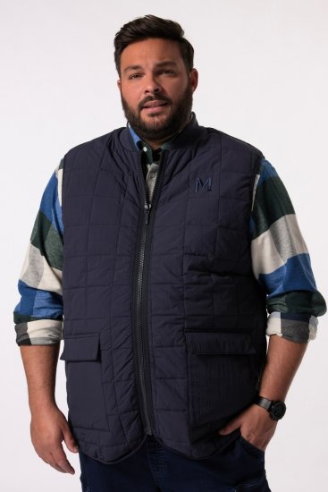 Men+ 464 Quiltet vest med collegekrage Mørkeblå - Jakker - Store jakker - 2XL-12XL