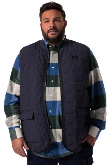 Men+ 464 Quiltet vest med collegekrage Mørkeblå - Jakker - Store jakker - 2XL-12XL