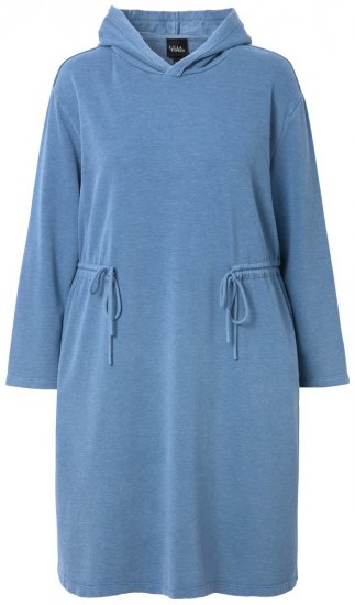 Ulla Popken 834536 Sweatkjole med hette Denimblå - Collegekjoler - 