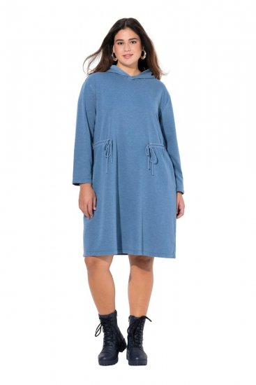 Ulla Popken 834536 Sweatkjole med hette Denimblå - Collegekjoler - 