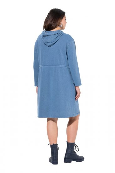 Ulla Popken 834536 Sweatkjole med hette Denimblå - Collegekjoler - 