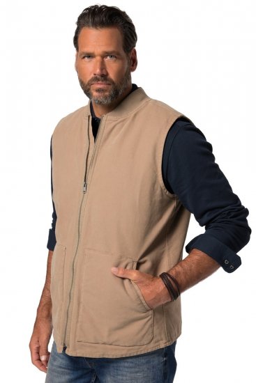 JP1880 834734 Canvasvest Mørkebeige - Jakker - Store jakker - 2XL-12XL