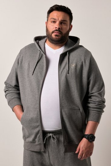 Men+ 851 Hettejakke Gråmelert - Gensere og hettegensere - Store hettegensere - 2XL-14XL
