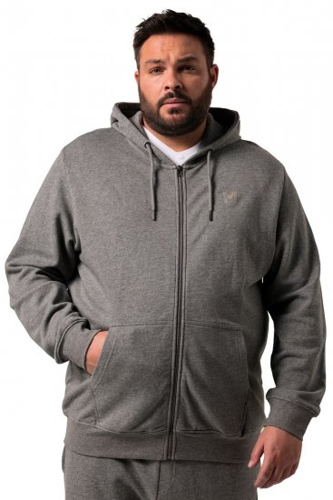 Men+ 851 Hettejakke Gråmelert - Gensere og hettegensere - Store hettegensere - 2XL-14XL