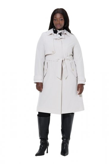 Ulla Popken 834990 Trenchcoat Taupe - Frakker - Kåper i store størrelser