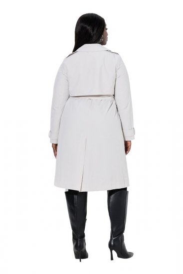 Ulla Popken 834990 Trenchcoat Taupe - Frakker - Kåper i store størrelser