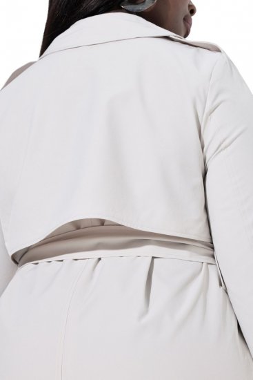 Ulla Popken 834990 Trenchcoat Taupe - Frakker - Kåper i store størrelser