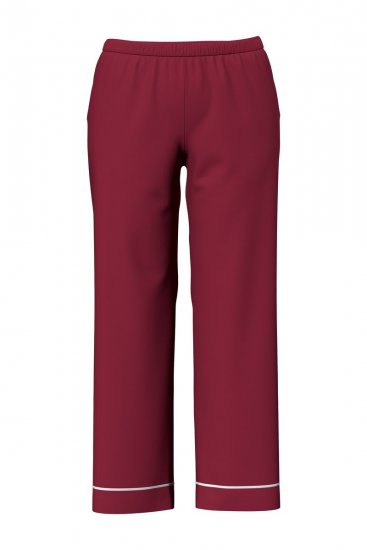 Ulla Popken 835397 Kortermet pyjamas med skjortekrage Lilla - Pyjamas/Loungewear - 