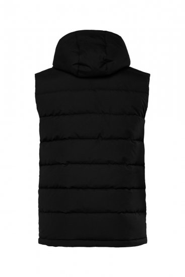 Men+ 442 Quiltet vest med hette og trykk Svart - Jakker - Store jakker - 2XL-12XL