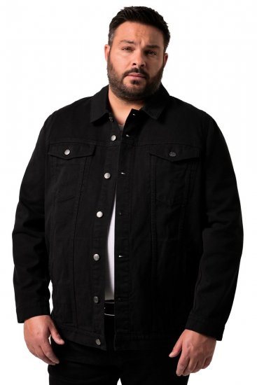 Men+ 446 Jeansjakke med brystlommer Svart - Jakker - Store jakker - 2XL-12XL