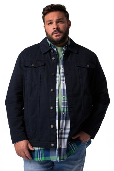 Men+ 446 Jeansjakke med brystlommer Mørkeblå - Jakker - Store jakker - 2XL-12XL
