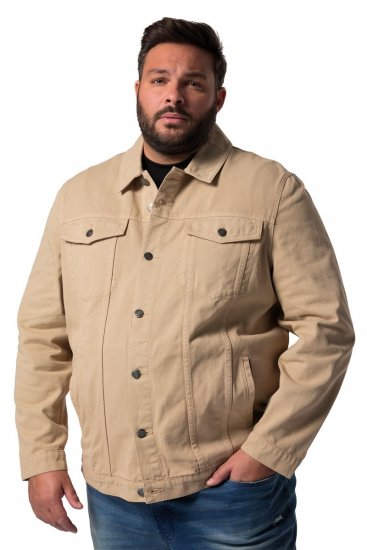 Men+ 446 Jeansjakke med brystlommer Sand - Jakker - Store jakker - 2XL-12XL