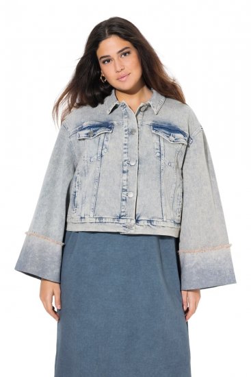 Ulla Popken 835486 Dongerijakke med vide ermer Denimblå - Jakker - Damejakker i store størrelser
