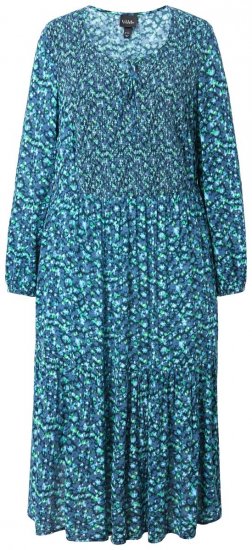 Ulla Popken 835713 Blomstret kjole Mørkeblå - Maxikjoler - Maxikjoler for damer i store størrelser