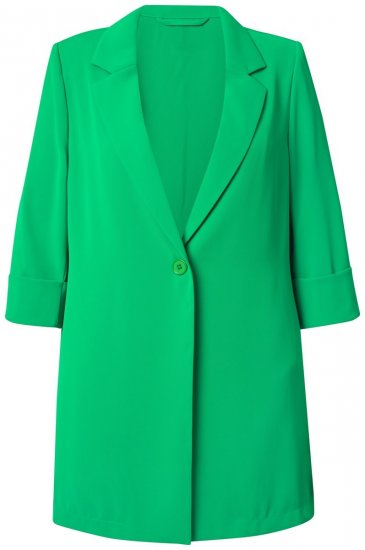 Ulla Popken 836165 Lang blazer med 3/4-ermer Grønn - Blazere - Blazere i store størrelser for dame