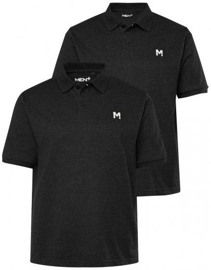Men+ 258 Pikéskjorte Svart 2-pakning - Polo- & piqueskjorter - Poloskjorte i store størrelser - 2XL-8XL
