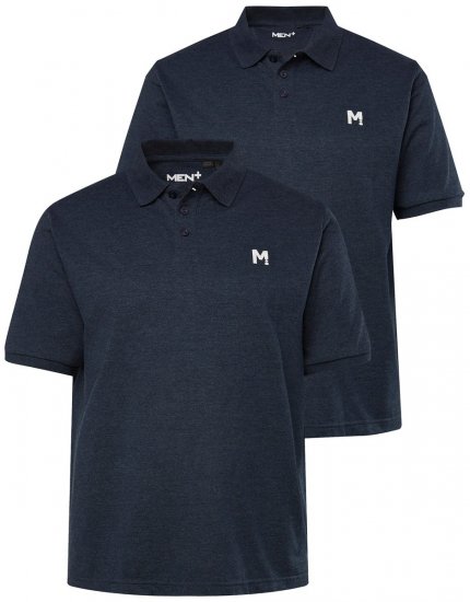 Men+ 258 Pikéskjorte Mørkeblå 2-pakning - Polo- & piqueskjorter - Poloskjorte i store størrelser - 2XL-8XL