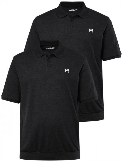 Men+ 266 Pikéskjorte bellyfit Svart 2-pakning - Polo- & piqueskjorter - Poloskjorte i store størrelser - 2XL-8XL