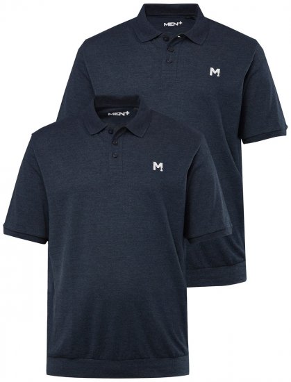 Men+ 266 Pikéskjorte bellyfit Mørkeblå 2-pakning - Polo- & piqueskjorter - Poloskjorte i store størrelser - 2XL-8XL